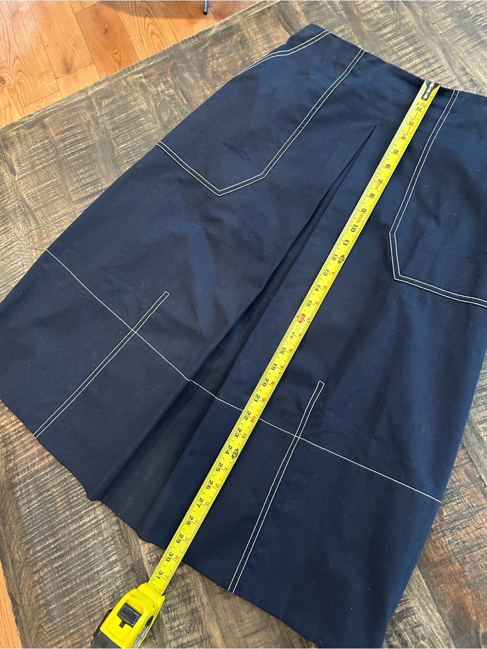 Banana Republic Navy Barrel Midi Skirt Size 8 RT$130 - Picture 5 of 7